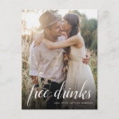 Gratis Drinken Foto Funny Wedding Save the Date Aankondigingskaart (Voorkant)