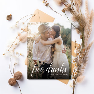 Gratis Drinken Foto Funny Wedding Save the Date Aankondigingskaart