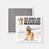 Gratis Drinken Foto Wedding Save the Date Magneet (Voorkant / Achterkant)