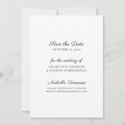 Gratis Drinken Funny Black & White Save the Date C Kaart (Achterkant)