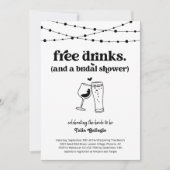 Gratis Drinken Funny Bridal Wedding Shower Kaart (Voorkant)