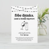 Gratis Drinken Funny Bridal Wedding Shower Kaart (Staand voorkant)