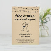 Gratis Drinken Funny Bridal Wedding Shower Kaart (Staand voorkant)