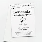 Gratis Drinken Funny Bridal Wedding Shower Kaart