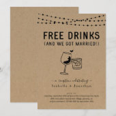 Gratis Drinken Funny Reception only Invitation Kaart (Voorkant / Achterkant)