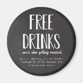 Gratis Drinken Funny Save the Date Magnets Magneet (Voorkant)