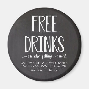 Gratis Drinken Funny Save the Date Magnets Magneet