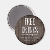 Gratis Drinken Funny Save the Date Magnets Magneet (Voorkant / Achterkant)