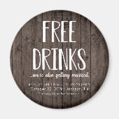 Gratis Drinken Funny Save the Date Magnets Magneet (Voorkant)