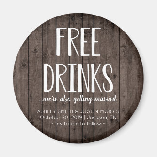Gratis Drinken Funny Save the Date Magnets Magneet