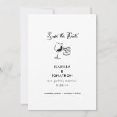 Gratis Drinken Funny Save the Date Photo Card Aankondiging (Achterkant)