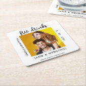 Gratis Drinken Funny Save the Date Photo Card Kartonnen Onderzetters (Schuin)
