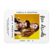 Gratis Drinken Grappig Bewaar de datum Fotokaart - Magneet (Horizontaal)