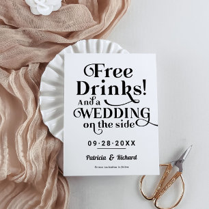 Gratis Drinken Grappig Casual huwelijk sparen de d Briefkaart