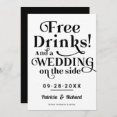 Gratis Drinken Grappig Casual huwelijk sparen de d Kaart (Voorkant / Achterkant)