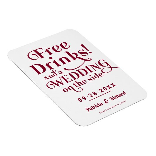 Gratis Drinken Grappig Casual huwelijk sparen de d Magneet (Rechterzijde)