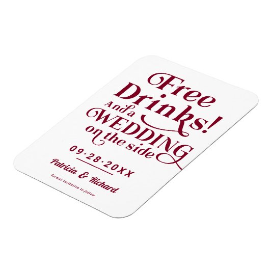 Gratis Drinken Grappig Casual huwelijk sparen de d Magneet (Linkerzijde)