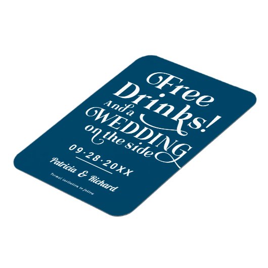 Gratis Drinken Grappig Casual huwelijk sparen de d Magneet (Linkerzijde)