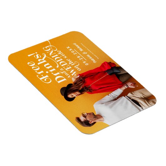 Gratis Drinken Grappig Casual huwelijk sparen de d Magneet (Rechterzijde)