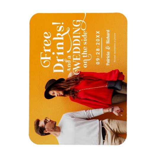 Gratis Drinken Grappig Casual huwelijk sparen de d Magneet (Verticaal)