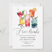 Gratis Drinken. Grappig modern cocktails fotobruil Save The Date (Voorkant)