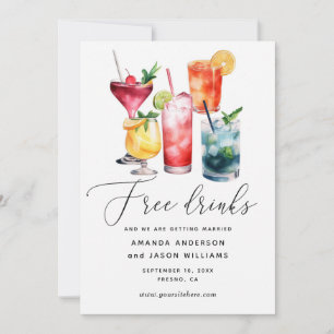 Gratis Drinken. Grappig modern cocktails fotobruil Save The Date