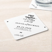 Gratis drinken grappige moderne bruiloft bespaar d kartonnen onderzetters (Schuin)