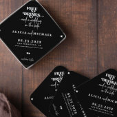 Gratis drinken grappige moderne bruiloft opslaan d kartonnen onderzetters