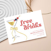 Gratis Drinken Martini Bow Modern Elegant Wedding Save The Date