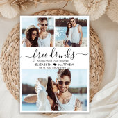 Gratis Drinken Script Modern Fotocollage Bruiloft Save The Date