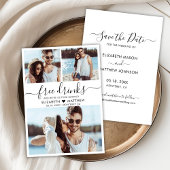 Gratis Drinken Script Modern Fotocollage Bruiloft Save The Date