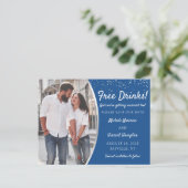 Gratis Drinken Silver Blue Foto Casual Save the Da Briefkaart (Staand voorkant)