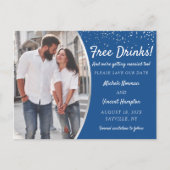 Gratis Drinken Silver Blue Foto Casual Save the Da Briefkaart (Voorkant)