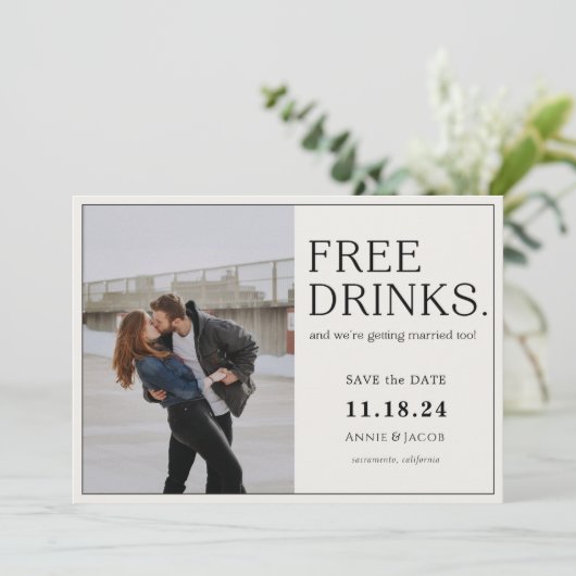 Gratis Drinken Sla de datum op (Staand voorkant)