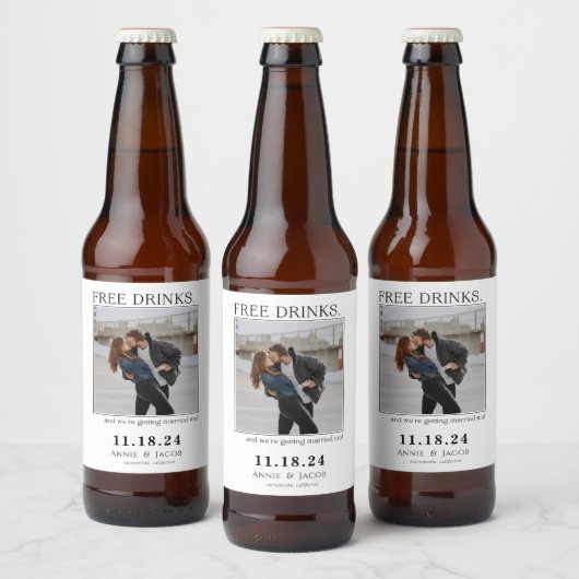 Gratis Drinken Sla de datum op Bier Etiket (Flessen)