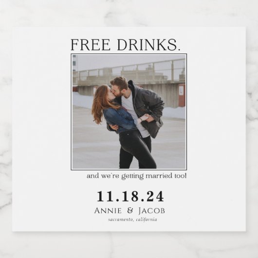 Gratis Drinken Sla de datum op Bier Etiket (Enkel label)