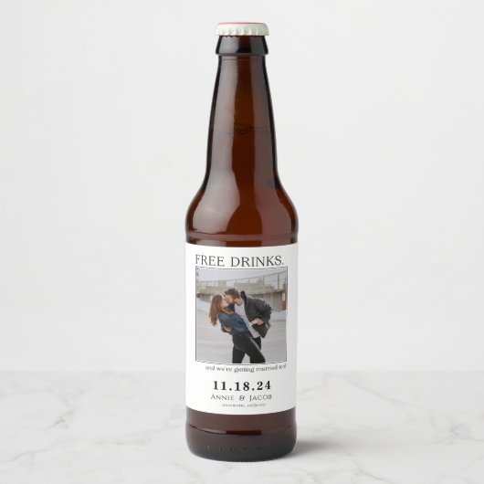 Gratis Drinken Sla de datum op Bier Etiket (Voorkant)