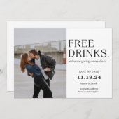 Gratis Drinken Sla de datum op Kaart (Voorkant / Achterkant)