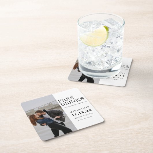 Gratis Drinken Sla de datum op Kartonnen Onderzetters (Insitu)