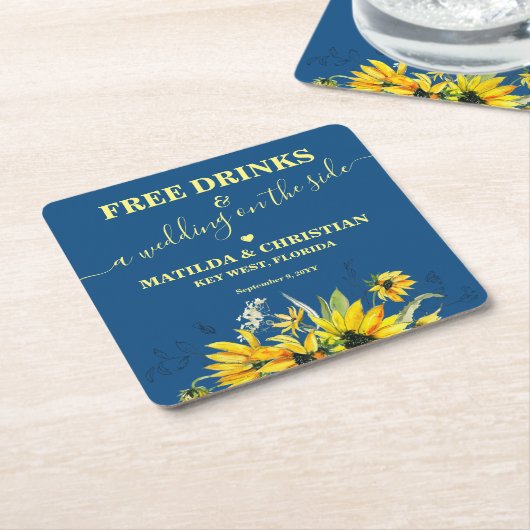 Gratis Drinken Sla de datum op Kartonnen Onderzetters (Schuin)