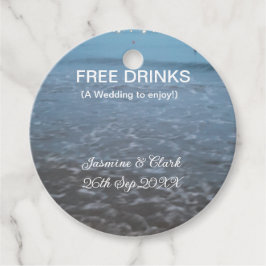 Gratis drinken slaan de datum strand bruiloft toev bedankjes labels