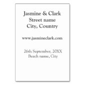 Gratis drinken slaan de datum strand bruiloft toev kaart (Achterkant)