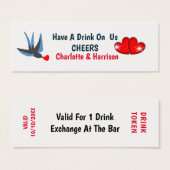 Gratis Drinken Token Gepersonaliseerd Mini Visitekaartjes (Voorkant /achterkant)