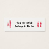 Gratis Drinken Token Gepersonaliseerd Mini Visitekaartjes (Achterkant)