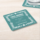 Gratis Drinken trouwen Save the Date Onderzetter (Schuin)