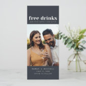 Gratis Drinken Trouwfoto Digitaal Save the Date (Staand voorkant)