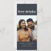 Gratis Drinken Trouwfoto Digitaal Save the Date (Voorkant)