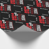 Gratis Drinken voor 60-jarigen - Verjaardag Cadeaupapier (Hoek)