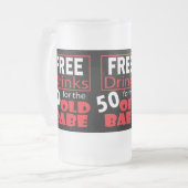 Gratis Drinken voor de 50-jarige baby Matglas Bierpul (Voorkant links)