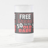 Gratis Drinken voor de 50-jarige baby Matglas Bierpul (Center)